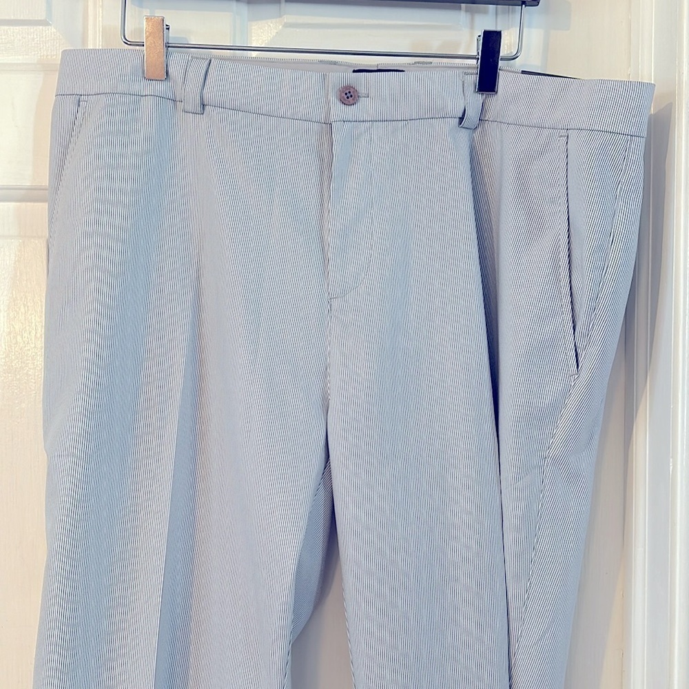 NWT Men’s Sligo Gray & White Polyester & Spandex Flat Front Golf Pants Sz 38 - Picture 2 of 10